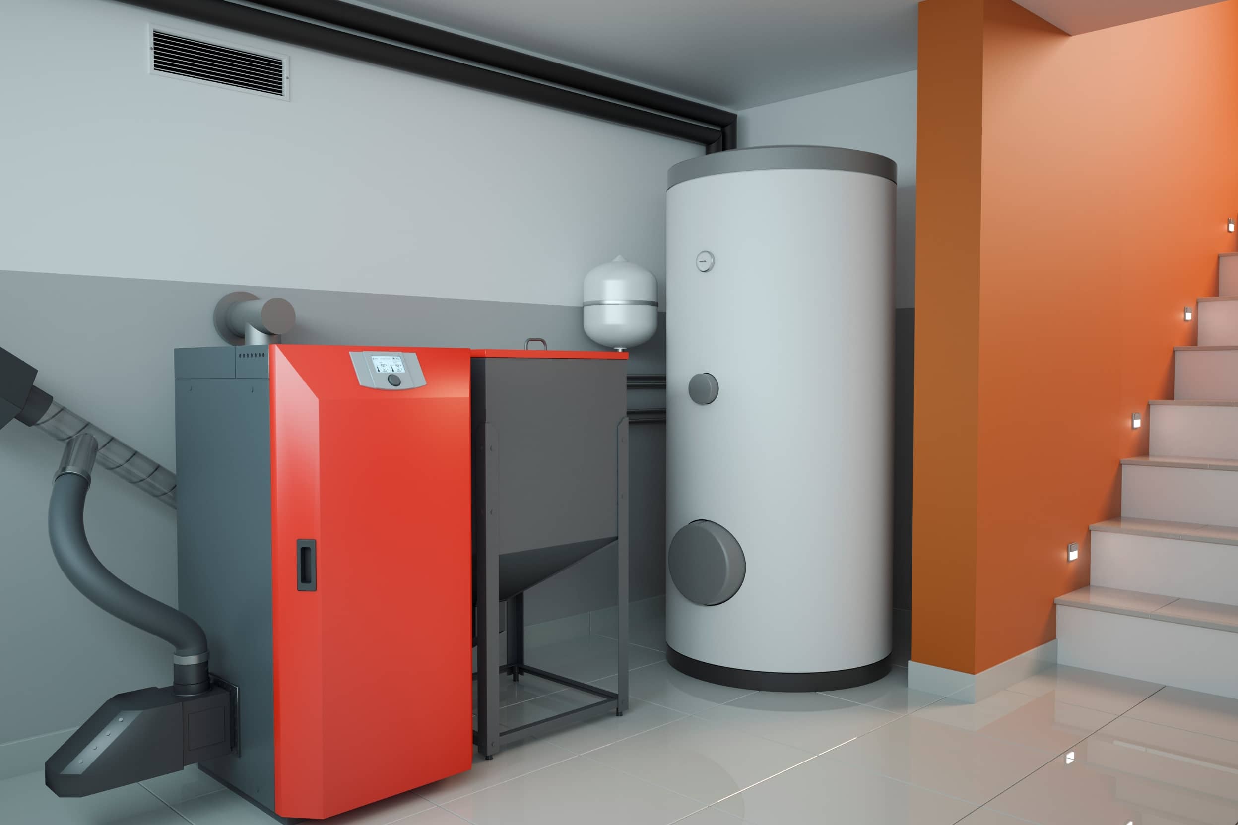 Ilustración de un sistema de calefacción para el hogar