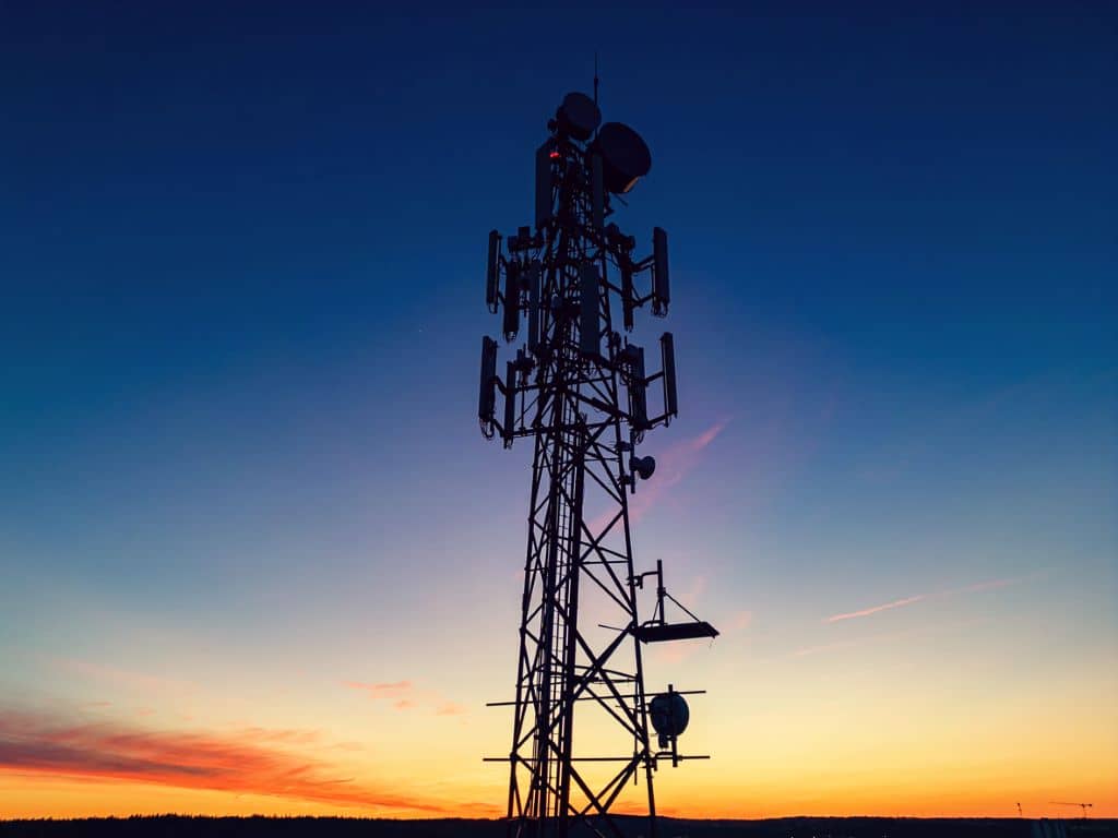 Una moderna antena de televisión instalada en el techo de una casa